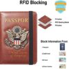 FACATH Passport Holder Cover Case Travel Wallet Case Passport Cards Protector Leather Card Case RFID Blocking Travel Accessories Document Organizer