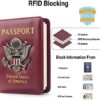 FACATH Passport Holder Cover Case Travel Wallet Case Passport Cards Protector Leather Card Case RFID Blocking Travel Accessories Document Organizer