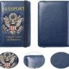 FACATH Passport Holder Cover Case Travel Wallet Case Passport Cards Protector Leather Card Case RFID Blocking Travel Accessories Document Organizer