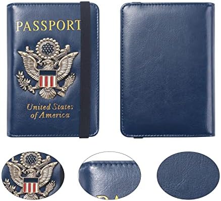 FACATH Passport Holder Cover Case Travel Wallet Case Passport Cards Protector Leather Card Case RFID Blocking Travel Accessories Document Organizer
