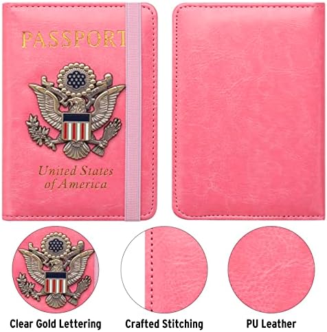 FACATH Passport Holder Cover Case Travel Wallet Case Passport Cards Protector Leather Card Case RFID Blocking Travel Accessories Document Organizer