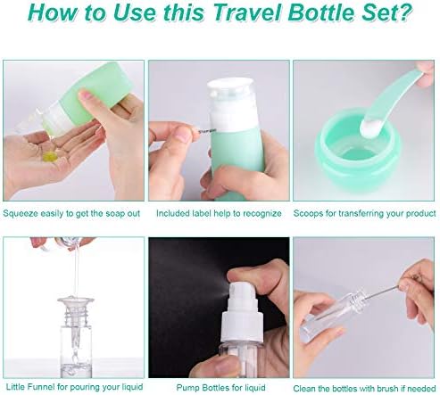 51mNEZB1TpL._AC_.jpg Morfone 16 Pack Travel Bottles Set for Toiletries, TSA Approved Travel Containers Leak Proof Silicone Squeezable Travel Accessories 2oz 3oz for Shampoo Conditioner Lotion Body Wash (BPA Free)
