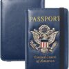 FACATH Passport Holder Cover Case Travel Wallet Case Passport Cards Protector Leather Card Case RFID Blocking Travel Accessories Document Organizer