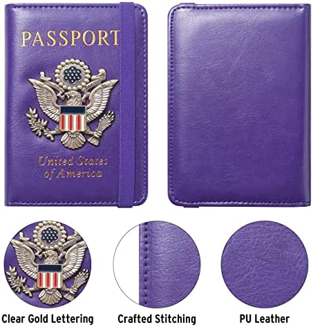 FACATH Passport Holder Cover Case Travel Wallet Case Passport Cards Protector Leather Card Case RFID Blocking Travel Accessories Document Organizer