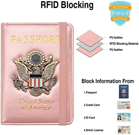 FACATH Passport Holder Cover Case Travel Wallet Case Passport Cards Protector Leather Card Case RFID Blocking Travel Accessories Document Organizer