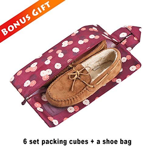 51sDKPTo5nL._AC_.jpg Mossio 7 Set Packing Cubes with Shoe Bag - Travel Carry On Luggage Organizer
