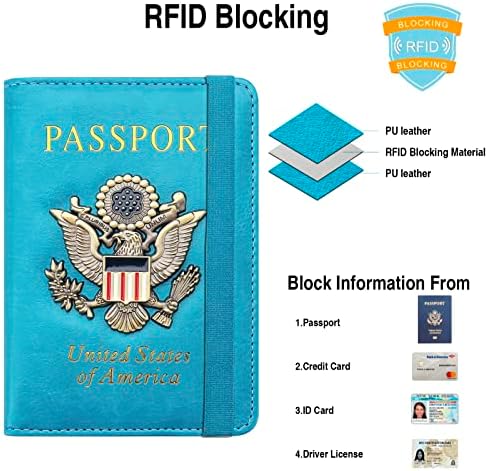 FACATH Passport Holder Cover Case Travel Wallet Case Passport Cards Protector Leather Card Case RFID Blocking Travel Accessories Document Organizer