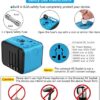 51u14F9uFSL._AC_.jpg SAUNORCH Travel Adapter Worldwide, Universal International Power Plug Adapter W/2.4A 3xUSB-A and 3.0A Type-C Wall Charger, European Travel Plug Adapter for Europe UK EU US CA AU Italy Asia-Blue