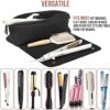 51v9hsOYT3L._AC_.jpg Hair Tools Travel Bag and Heat Resistant Mat for Flat Irons, Straighteners, Curling Iron, and Haircare Accessories, 2-in-1 design, with Interior Pockets, Portable Organizer, Neoprene (Black)