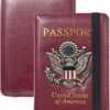 FACATH Passport Holder Cover Case Travel Wallet Case Passport Cards Protector Leather Card Case RFID Blocking Travel Accessories Document Organizer