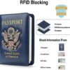 FACATH Passport Holder Cover Case Travel Wallet Case Passport Cards Protector Leather Card Case RFID Blocking Travel Accessories Document Organizer