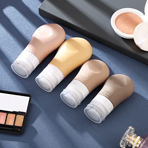 51xHaFZcEsL.jpg 16 Pack Travel Bottles Set for Toiletries, Gemice TSA Approved Travel Size Containers Leak Proof Silicone Squeezable Tubes Travel Accessories 2oz 3oz for Shampoo Conditioner Lotion Body Wash