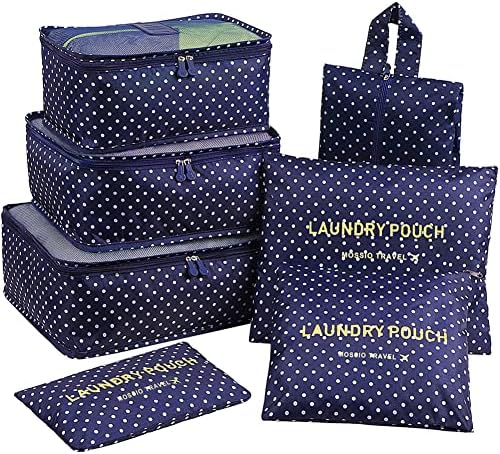614ks05yhwL._AC_.jpg Mossio 7 Set Packing Cubes with Shoe Bag - Travel Carry On Luggage Organizer