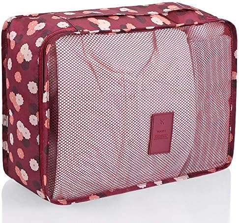 61ZYXqJeWKL._AC_.jpg Mossio 7 Set Packing Cubes with Shoe Bag - Travel Carry On Luggage Organizer