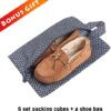 61fwNg9GnfL._AC_.jpg Mossio 7 Set Packing Cubes with Shoe Bag - Travel Carry On Luggage Organizer