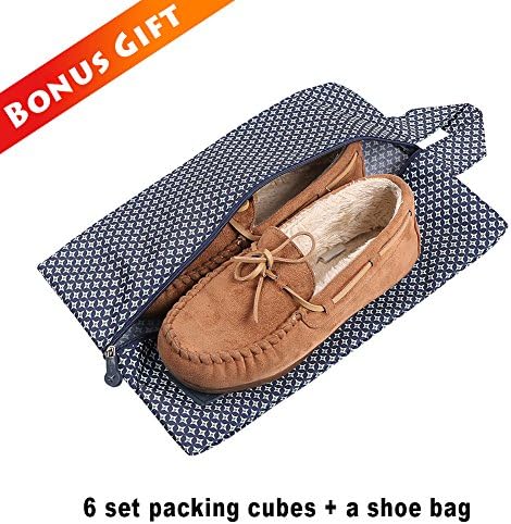 61fwNg9GnfL._AC_.jpg Mossio 7 Set Packing Cubes with Shoe Bag - Travel Carry On Luggage Organizer
