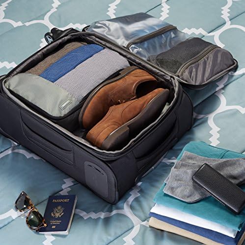 61mi8QMxSIL._AC_.jpg Amazon Basics 4 Piece Packing Travel Organizer Cubes Set, Medium, Gray