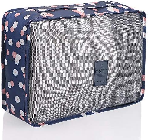 61zwxrjx6JL._AC_.jpg Mossio 7 Set Packing Cubes with Shoe Bag - Travel Carry On Luggage Organizer